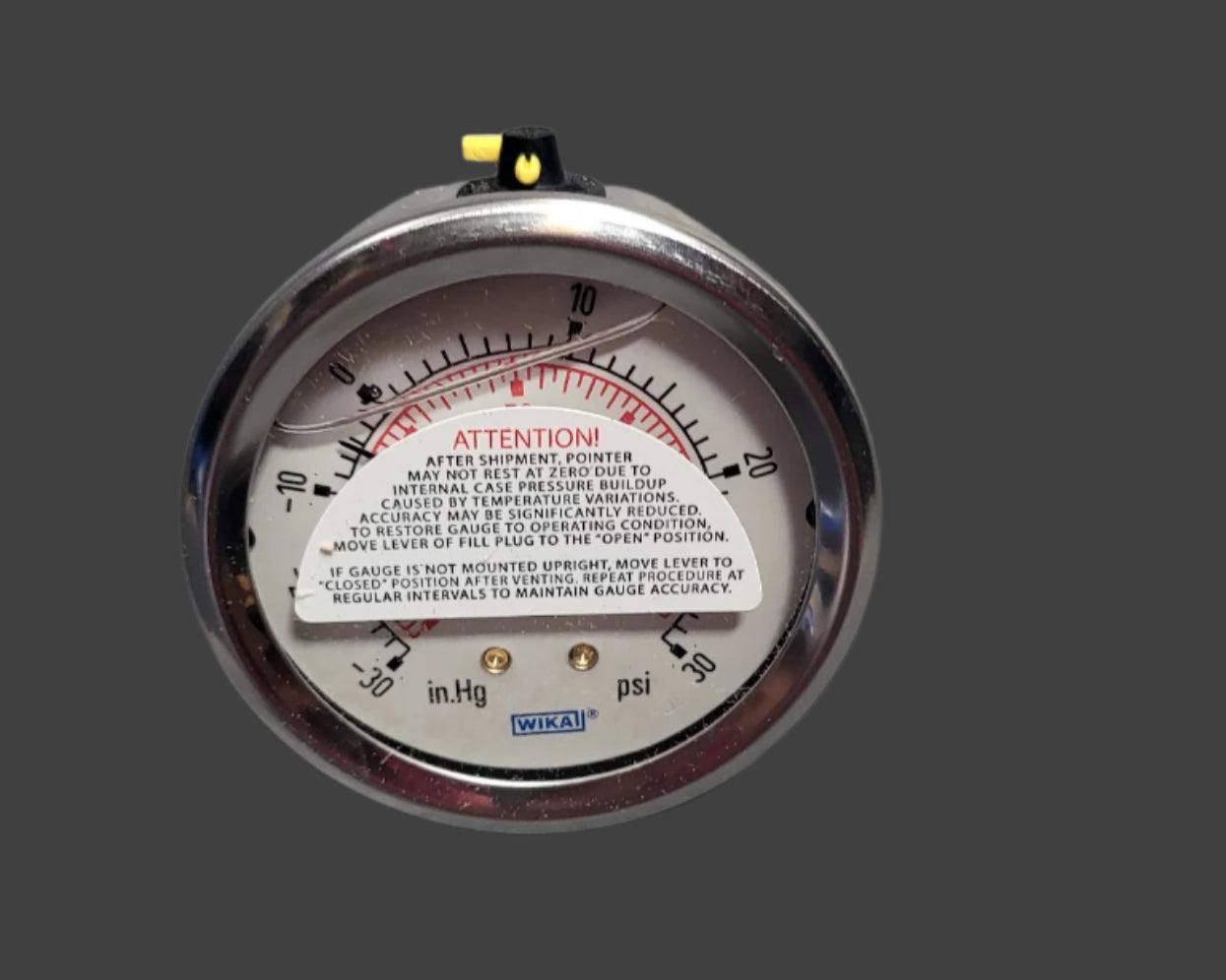 100-001-293 VACUUM GAUGE -30 TO 0 TO 30